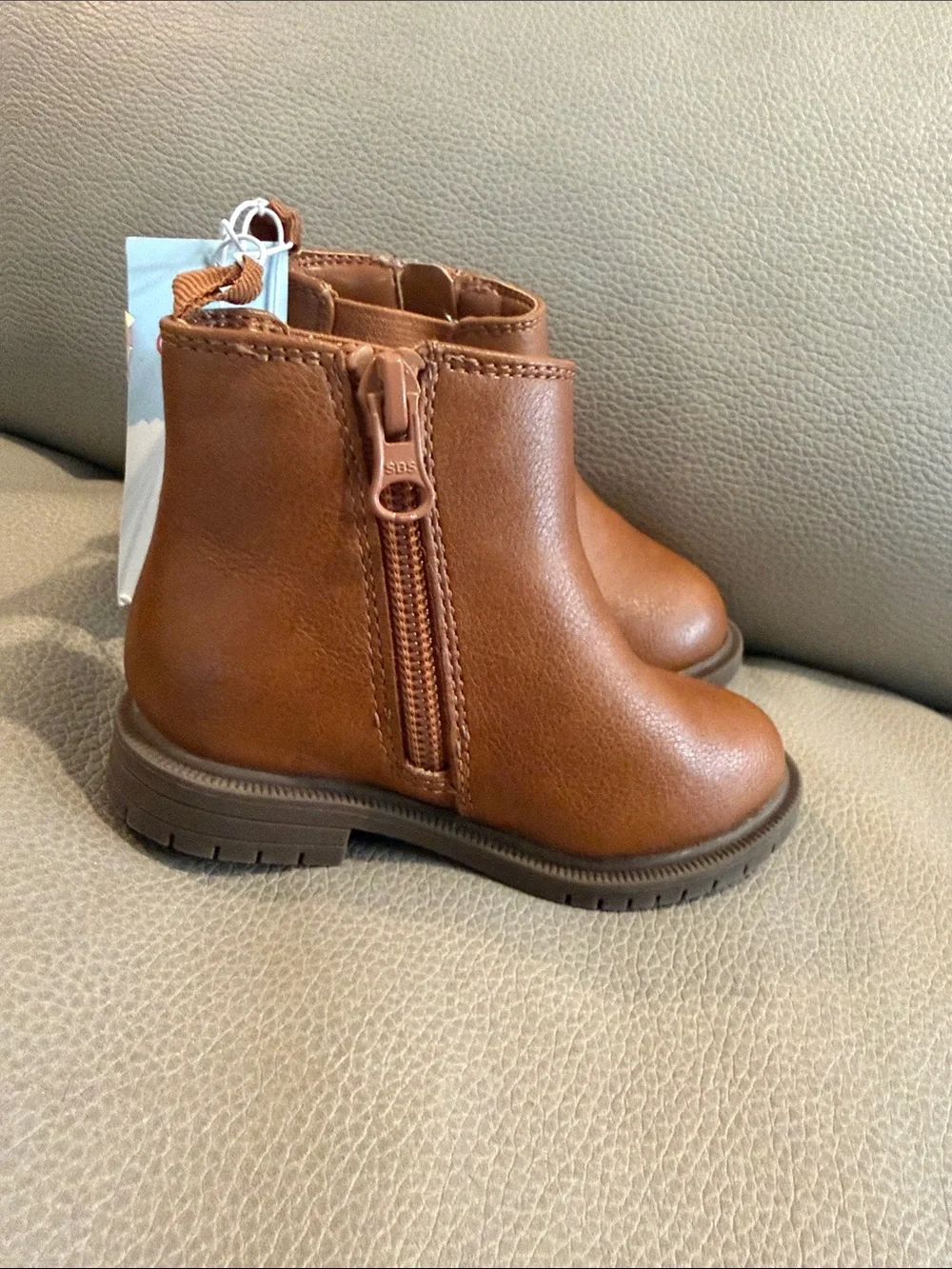 Kids Brown Side-Zip Ankle Boots